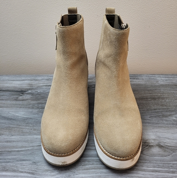 Cole Haan Zerogrand City 50mm Suede Wedge Ankle Boots Latte Size 8.5B - Picture 3 of 10